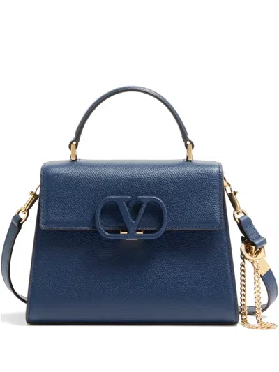 Valentino Garavani Vsling 粒面小牛皮小手提包 In Blue
