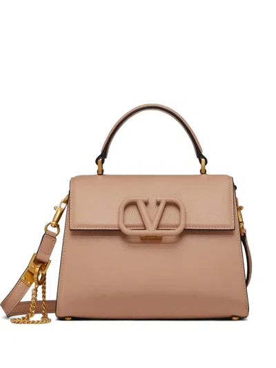 Valentino Garavani Small Calf Leather Vsling Top-handle Bag In Rose Cannelle Vintage