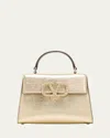 Valentino Garavani Vsling Small Metallic Snake-embossed Leather Top-handle Bag In R7t Platinobeige Rosecrystal Golden Shadow