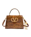 Valentino Vsling Small Shoulder Bag In Straw/smoked Topaz