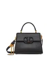 Valentino Vsling Small Vlogo Convertible Top Handle Bag In Black