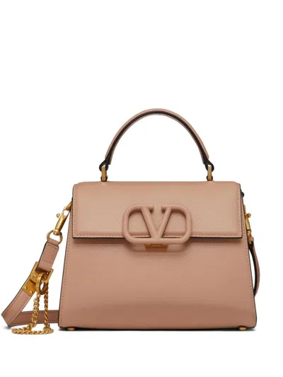 Valentino Garavani Small Calf Leather Vsling Top-handle Bag In Rose Cannelle Vintage