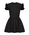 Valentino Waist Wool Dress In Black