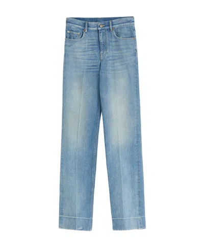 VALENTINO VALENTINO LOGO PATCH STRAIGHT LEG JEANS