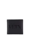 Valentino Logo Jacquard Bifold Wallet In Black