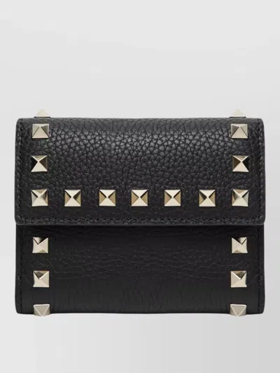 Valentino Garavani Wallet Cardholder Textured Finish Studded Flap