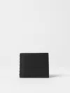 Valentino Rockstud Textured Studded Bi-fold Wallet In Black