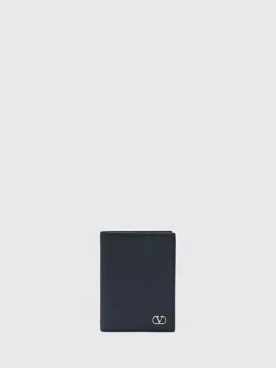 Valentino Garavani Vlogo Signature Grained Leather Wallet In Black