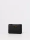 Valentino Zip-fastening Logo-plaque Wallet In Black