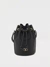 Valentino Vlogo Signature Mini Leather Bucket Bag In Schwarz