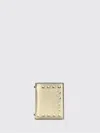 Valentino Gold Calf Leather Bos Taurus Wallet In Gold