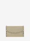 Valentino Rockstud Chain Wallet In Gray