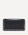 Valentino Rockstud Grainy Leather Wallet On Chain