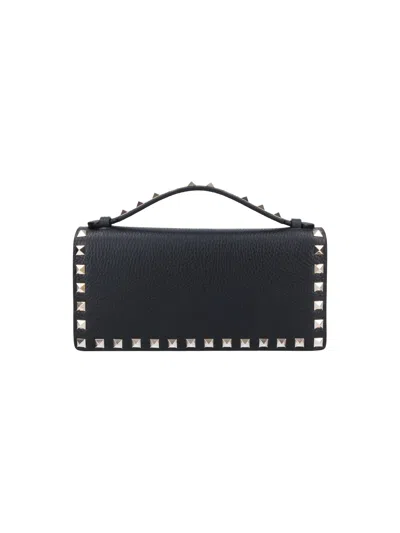 Valentino Garavani Wallet With Chain "rockstud" In Black