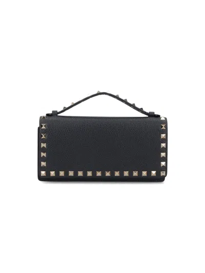 Valentino Garavani Wallet With Chain "rockstud" In Black