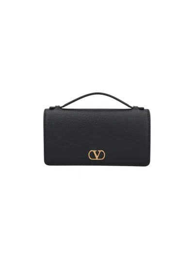 Valentino Garavani Wallet With Shoulder Strap "vlogo Signature" In Black