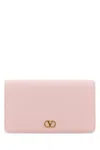 Valentino Garavani Pastel Pink Leather Vlogo Signature Clutch