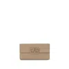 Valentino Vlogo Signature Foldover Top Wallet In Brown