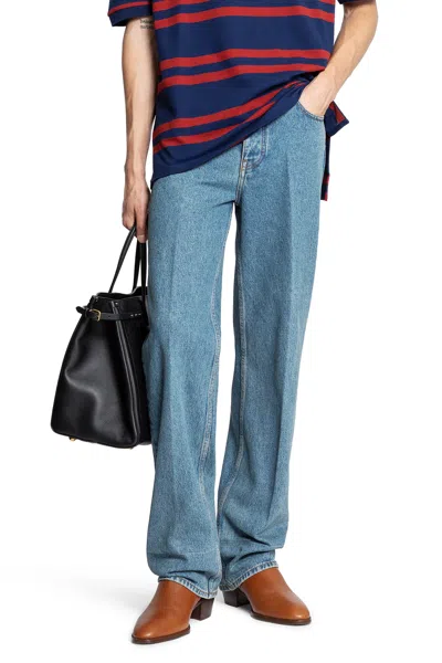 Valentino Washed 5 Pocket Jeans In Blue