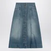 Valentino Washed Denim Midi Skirt