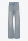 Valentino Washed Straight-leg Jeans In Multi