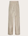 Valentino Washed Taffeta Trousers In Beige