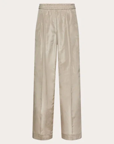 Valentino Washed Taffeta Trousers In Beige