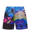 Valentino Water Sky Print Swim Shorts In Blue