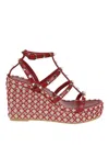 Valentino Wedge Espadrillas Rockstud Torchon T 25 In Multi