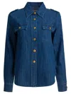 Valentino Western Style Denim Shirt In Blue