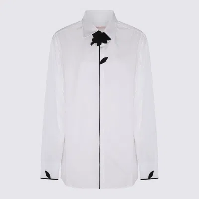 Valentino Floral-motif Regular-fit Cotton Shirt In White