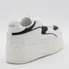 Valentino Bicolor Leather Platform Sneakers In Black