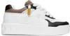 Valentino One Stud Xl Low-cut Casual Shoes In Rjf Bianco/nero/clay