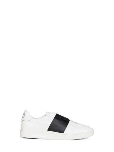 Valentino Garavani White And Black Nappa Calfskin Open Royco Sneakers