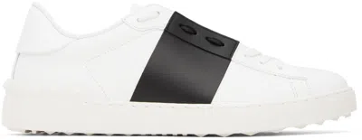 Valentino Garavani White & Black Open Sneakers In A01 Bianco/nero/bian