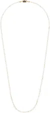 Valentino White & Gold Vlogo Pearl Necklace In Qyl Oro/nero/cream