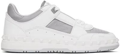 VALENTINO GARAVANI WHITE & GRAY FREEDOTS SNEAKERS