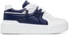 Valentino Two-tone Nappa Leather One Stud Sneakers In Fc6 Bianco/worker
