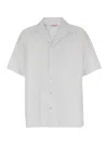 Valentino Garavani White Bowling Shirt With Patch Pocket In Toile Iconographique Man In White