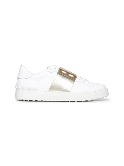 VALENTINO GARAVANI WHITE CALFSKIN OPEN SNEAKERS