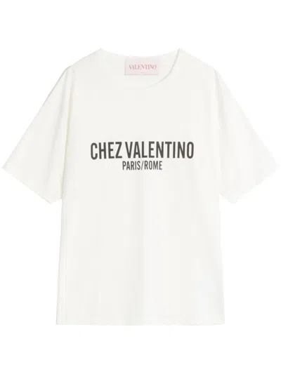 VALENTINO WHITE CHEZ COTTON T-SHIRT