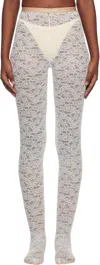 Valentino Garavani Floral Lace Tights In 0bo Bianco