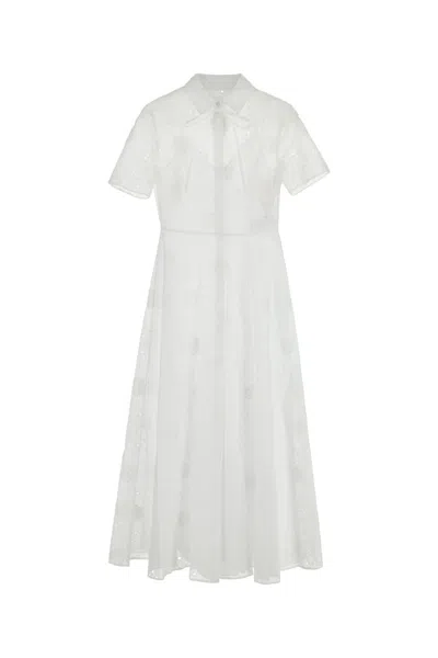 VALENTINO WHITE COLLARED SHIRT DRESS
