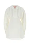 Valentino Garavani White Cotto Blend Shirt Dress In White
