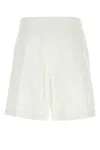 Valentino White Cotton Blend Bermuda Shorts
