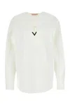 Valentino Garavani White Cotton Blend Blouse In White