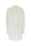 Valentino Dress Cotton Blend Long Sleeves In White