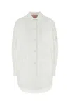 Valentino Giubbino Oversize In Misto Cotone Bianco Donna