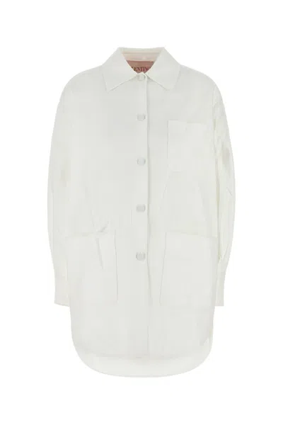 VALENTINO WHITE COTTON BLEND OVERSIZE JACKET