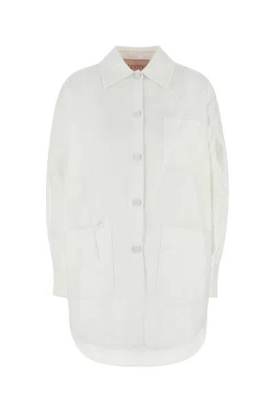 VALENTINO WHITE COTTON BLEND OVERSIZE JACKET